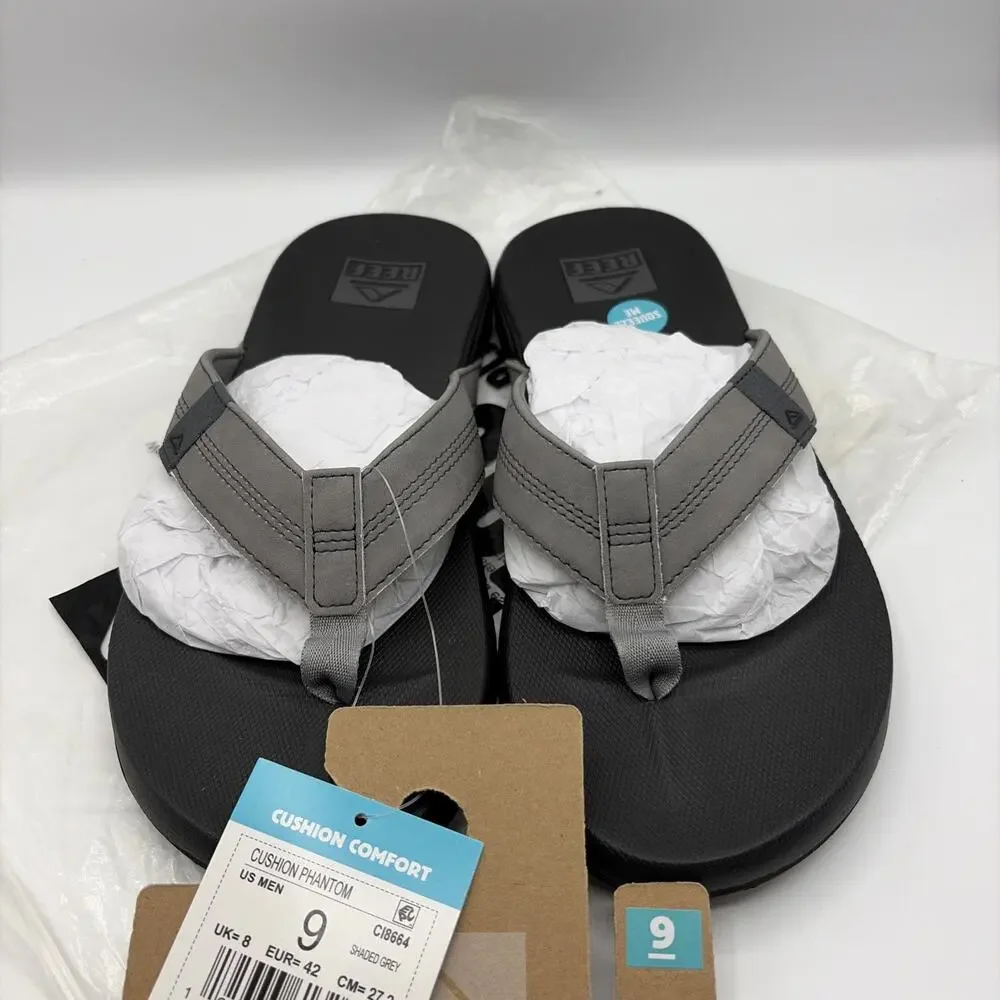 Reef Cushion Phantom 2.0 Sandals Men’s Shaded Grey US Sz 9 EUR 42 CI8664 NWT